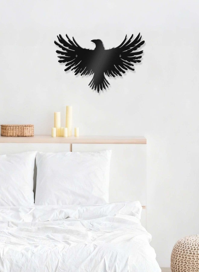 Bnesi Metal Raven Decor Viking Wall Art Crow Gothic Wall Decor with Norse Mythology Metal Wall Sculpture Decoration Suitable for Living Room Bedroom Home Indoor Outdoor (Classic, Medium) - Image 4